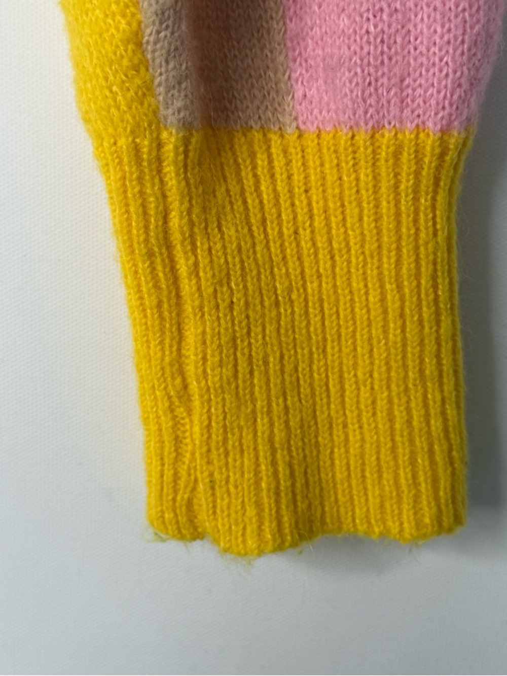 ZARA Multicolor Colorblock Crewneck Sweater Yellow, Pink, Green & Red Size M - Picture 7 of 9